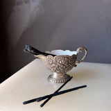 Silver Floral Creamer Match Holder
