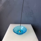 Blue Glass Incense Holder