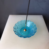 Blue Glass Incense Holder